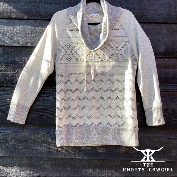 Grey Aztek L/S Shirt Sz Lg - Picture 1 of 1